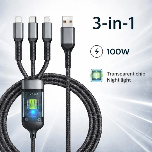 3-in-1 100W Fast Charging Cable