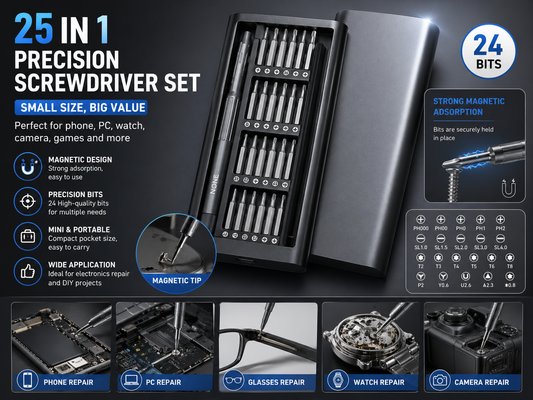 25-in-1 Magnetic Precision Screwdriver Set