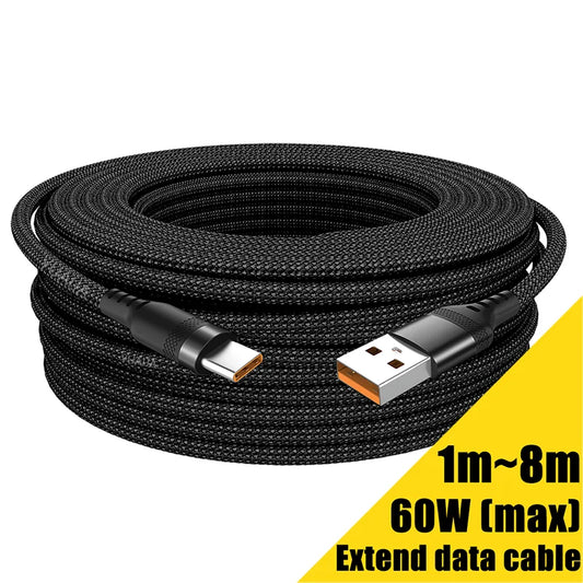 USB-C Fast Charging Cable – 1M to 8M