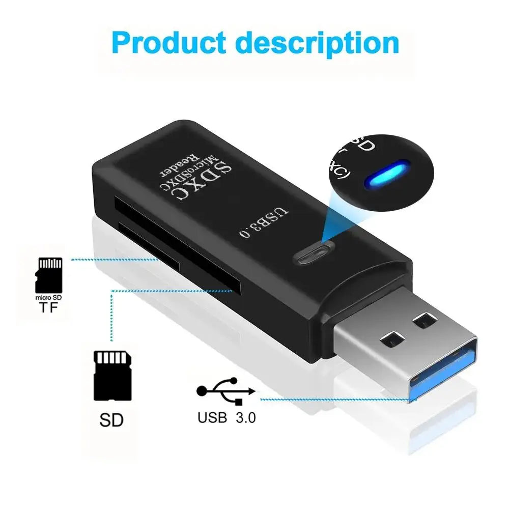 USB 3.0 Card Reader – SD & Micro SD Adapter