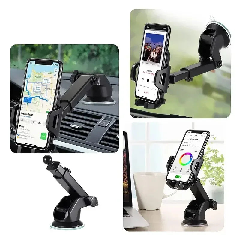360° Rotatable Car Phone Holder – Windshield & Air Vent Mount